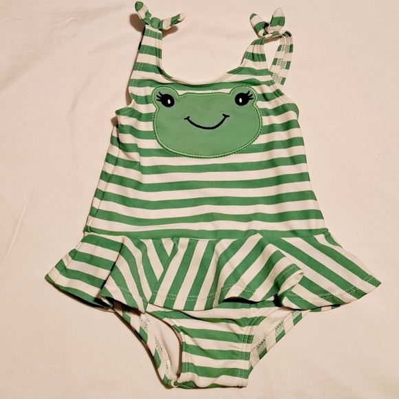 Gymboree Outlet girls 3-6 months frog 1 piece swim suit - Picture 1 of 3